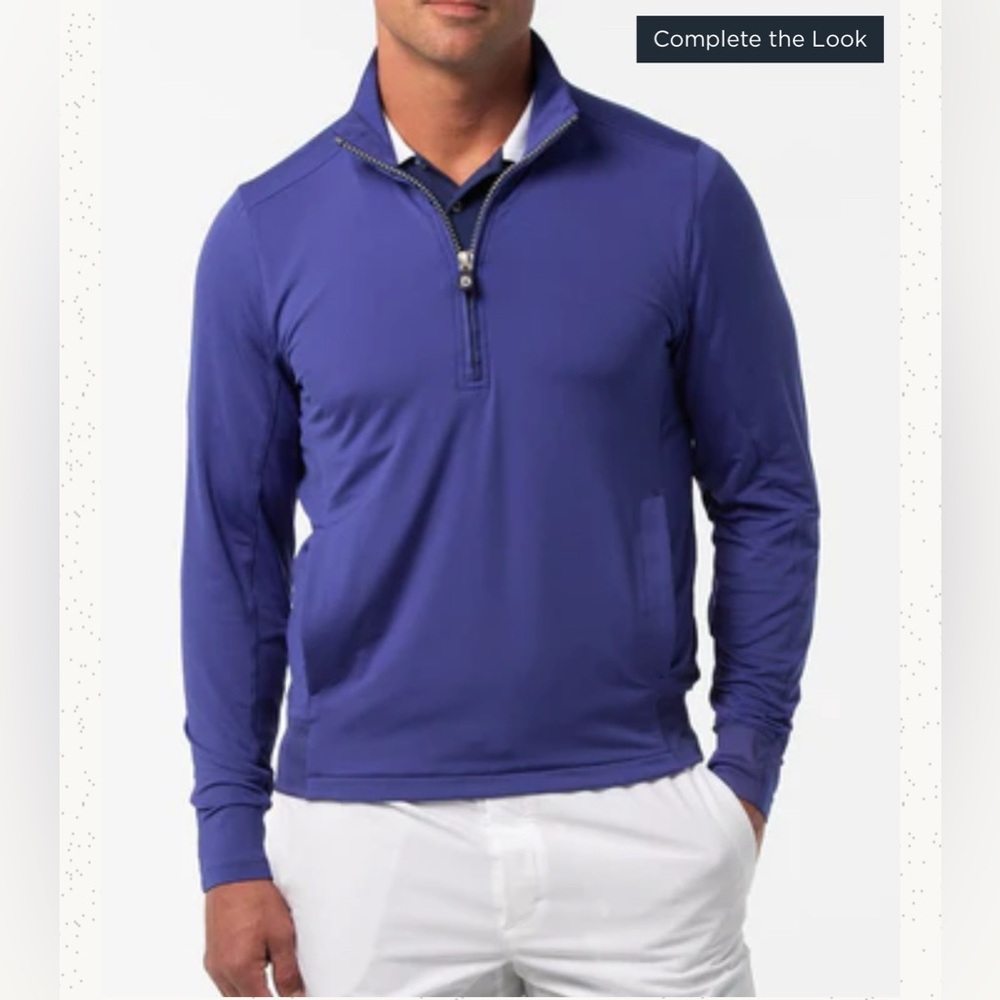 B Draddy Sport Blair Half Zip - Blue/White Tannenbaum - MGA Golf 1897